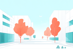 Illustration moderner Bürogebäude