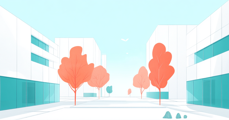 Illustration moderner Bürogebäude